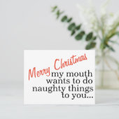 Vrolijk KERSTFEEST MIJN MOND ONDEUGENDE DINGEN Feestdagenkaart (Staand voorkant)