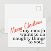 Vrolijk KERSTFEEST MIJN MOND ONDEUGENDE DINGEN Feestdagenkaart (Voorkant / Achterkant)