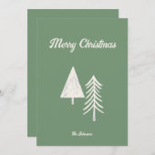 Vrolijk kerstfeest Minimal kerstboom Sage Green Feestdagenkaart (Voorkant / Achterkant)