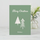Vrolijk kerstfeest Minimal kerstboom Sage Green Feestdagenkaart (Staand voorkant)
