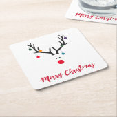 Vrolijk kerstfeest minimalistisch en abstract rend kartonnen onderzetters (Schuin)