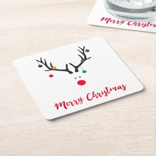 Vrolijk kerstfeest minimalistisch en abstract rend kartonnen onderzetters (Schuin)