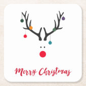 Vrolijk kerstfeest minimalistisch en abstract rend kartonnen onderzetters (Voorkant)