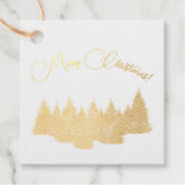 Vrolijk kerstfeest - minimalistisch - gouden spar  bedankjes labels (Voorkant)