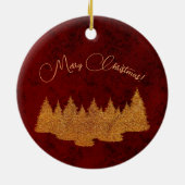 Vrolijk kerstfeest - minimalistisch - gouden spar  keramisch ornament (Achterkant)