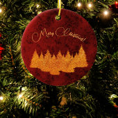 Vrolijk kerstfeest - minimalistisch - gouden spar  keramisch ornament