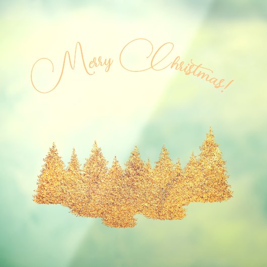 Vrolijk kerstfeest - minimalistisch - gouden spar  raamsticker (Vel 3)