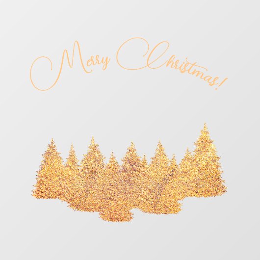 Vrolijk kerstfeest - minimalistisch - gouden spar  raamsticker (Vel)