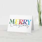 Vrolijk Kerstfeest Minimalistisch Kleurrijk Eenvou Kaart (Voorkant)