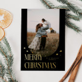 Vrolijk Kerstfeest Minimalistische Boog Zwart Folie Feestdagenkaart