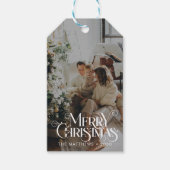 Vrolijk Kerstfeest Minimalistische Leuke Typografi Cadeaulabel (Voorkant)