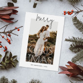 vrolijk kerstfeest | Minimalistische moderne foto Feestdagenkaart