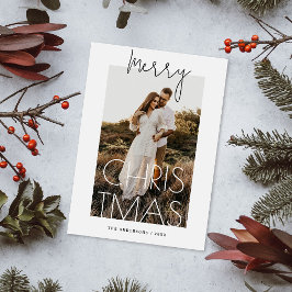 vrolijk kerstfeest | Minimalistische moderne foto Feestdagenkaart