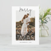 vrolijk kerstfeest | Minimalistische moderne foto Feestdagenkaart (Staand voorkant)