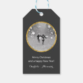 Vrolijk Kerstfeest Minimalistische Moderne Glitter Cadeaulabel (Achterkant)