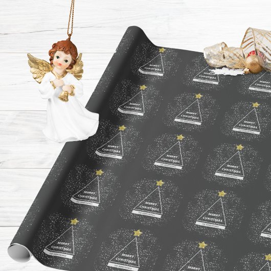 Vrolijk Kerstfeest Minimalistische Moderne Glitter Cadeaupapier