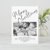 Vrolijk Kerstfeest Minimalistische Vakantie Eén Fo Kaart (Staand voorkant)