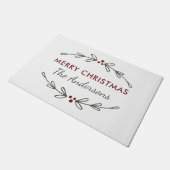 Vrolijk kerstfeest Mistletoe en Berries Doormat Deurmat (Schuin)