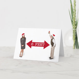 Vrolijk kerstfeest Mistletoe People Coronavirus Hu Kaart