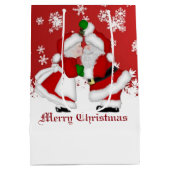 Vrolijk kerstfeest Mistletoe Santa Medium Cadeauzakje (Achterkant)