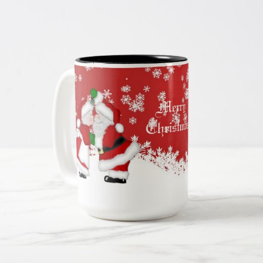 Vrolijk kerstfeest Mistletoe Santa Mok (Voorkant links)