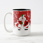 Vrolijk kerstfeest Mistletoe Santa Mok (Links)