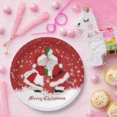 Vrolijk kerstfeest Mistletoe Santa Papieren Bordje (Feest)