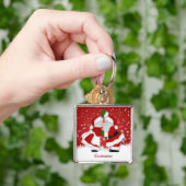 Vrolijk kerstfeest Mistletoe Santa Sleutelhanger (Hand)