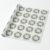 Vrolijk kerstfeest Mistletoe Wreath Cadeaupapier (Uitgerold)