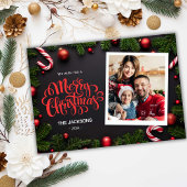 Vrolijk Kerstfeest modern 1 foto feestelijke eleme Feestdagenkaart
