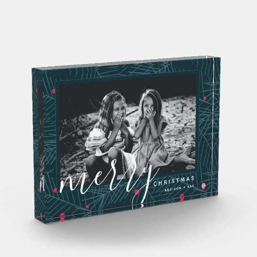 Vrolijk kerstfeest Modern Aangepaste feestdag Fotoblokken (Links)