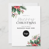 Vrolijk Kerstfeest Modern Bloemenbedrijf Feestdagenkaart (Voorkant)