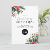 Vrolijk Kerstfeest Modern Bloemenbedrijf Feestdagenkaart (Staand voorkant)