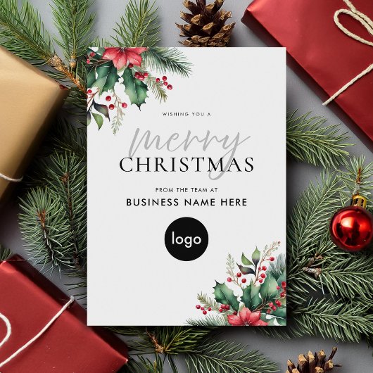 Vrolijk Kerstfeest Modern Bloemenbedrijf Feestdagenkaart