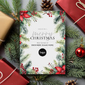 Vrolijk Kerstfeest Modern Business Logo Feestdagenkaart