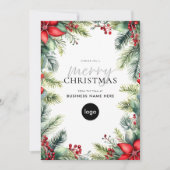Vrolijk Kerstfeest Modern Business Logo Feestdagenkaart (Voorkant)