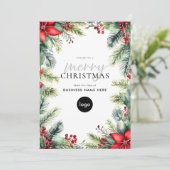 Vrolijk Kerstfeest Modern Business Logo Feestdagenkaart (Staand voorkant)