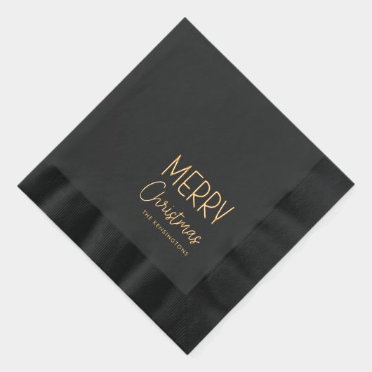 Vrolijk kerstfeest Modern Casual leuk script Folie Servetten (Rechts)