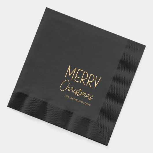Vrolijk kerstfeest Modern Casual leuk script Folie Servetten (Links)