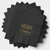 Vrolijk kerstfeest Modern Casual leuk script Folie Servetten (Insitu (Gestapeld))