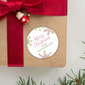 Vrolijk kerstfeest Modern Cute Colorful Snowflakes Ronde Sticker