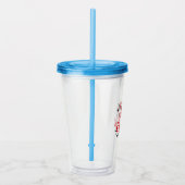 Vrolijk Kerstfeest Modern Design | Rood en wit Acryl Drinkbeker (Rechts)
