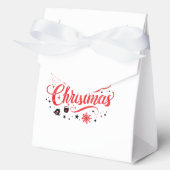 Vrolijk Kerstfeest Modern Design | Rood en wit Bedankdoosjes (Voorkant)