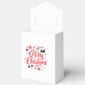Vrolijk Kerstfeest Modern Design | Rood en wit Bedankdoosjes (Open)