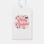 Vrolijk Kerstfeest Modern Design | Rood en wit Cadeaulabel (Achterkant)