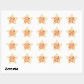 Vrolijk Kerstfeest Modern Design | Rood en wit Ster Sticker (Vel)
