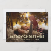 Vrolijk kerstfeest Modern Eenvoudige Typografie Feestdagenkaart (Voorkant)