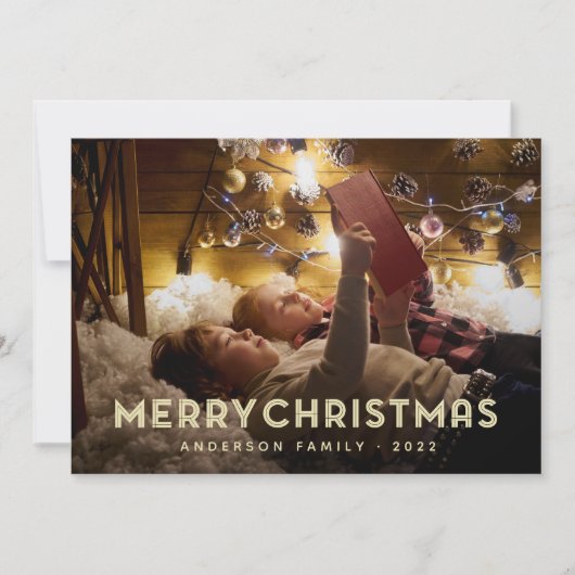 Vrolijk kerstfeest Modern Eenvoudige Typografie Feestdagenkaart (Voorkant)