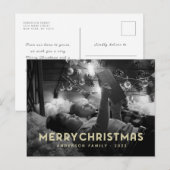 Vrolijk kerstfeest Modern Eenvoudige Typografie Feestdagenkaart (Voorkant / Achterkant)