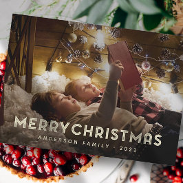 Vrolijk kerstfeest Modern Eenvoudige Typografie Feestdagenkaart